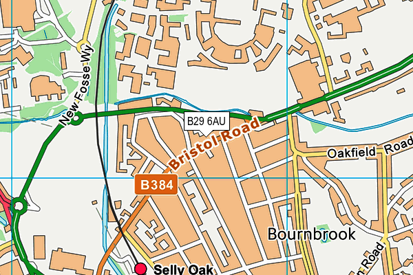 B29 6AU map - OS VectorMap District (Ordnance Survey)