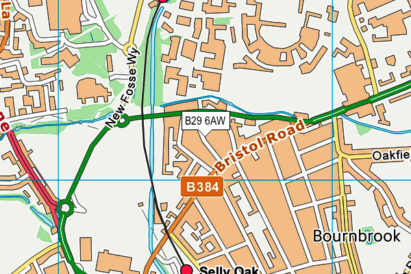 B29 6AW map - OS VectorMap District (Ordnance Survey)