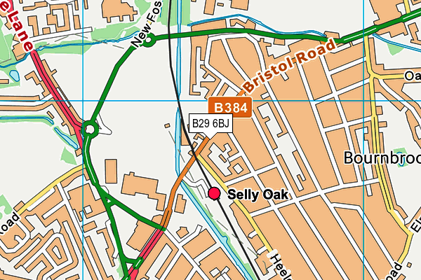 B29 6BJ map - OS VectorMap District (Ordnance Survey)