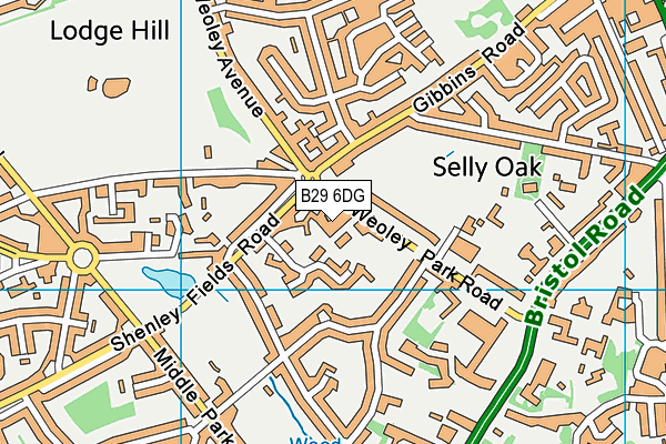 B29 6DG map - OS VectorMap District (Ordnance Survey)