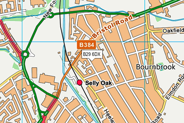 B29 6DX map - OS VectorMap District (Ordnance Survey)
