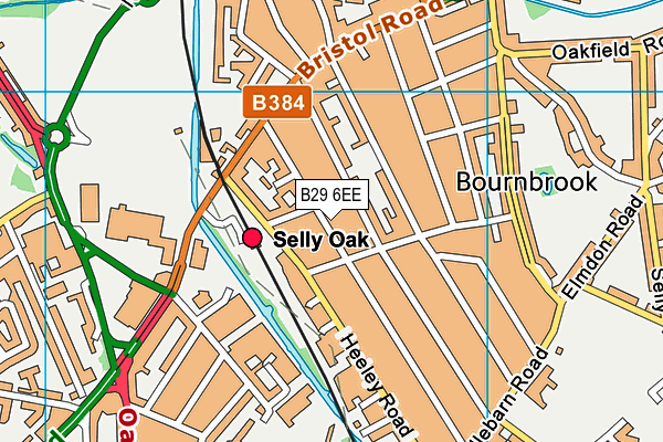 B29 6EE map - OS VectorMap District (Ordnance Survey)