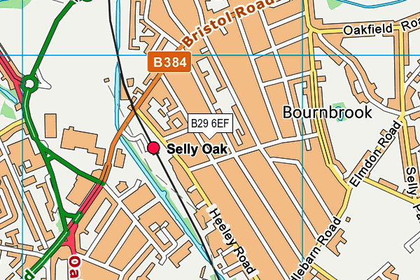 B29 6EF map - OS VectorMap District (Ordnance Survey)