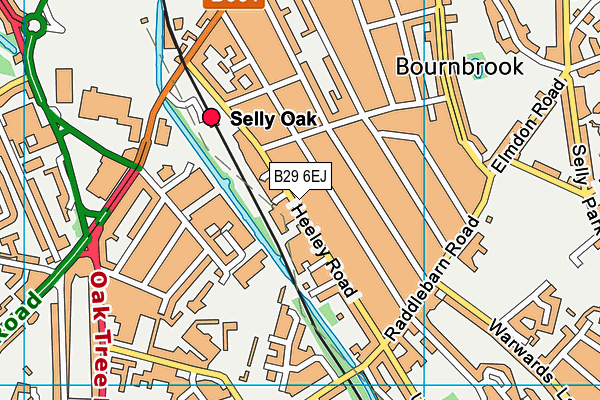 B29 6EJ map - OS VectorMap District (Ordnance Survey)