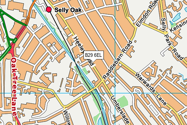 B29 6EL map - OS VectorMap District (Ordnance Survey)
