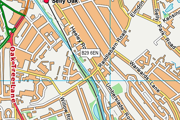 B29 6EN map - OS VectorMap District (Ordnance Survey)