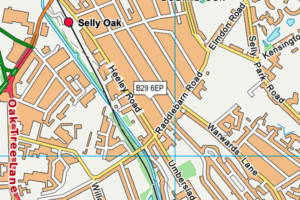 B29 6EP map - OS VectorMap District (Ordnance Survey)