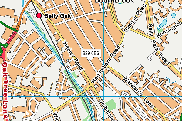 B29 6ES map - OS VectorMap District (Ordnance Survey)