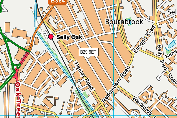 B29 6ET map - OS VectorMap District (Ordnance Survey)