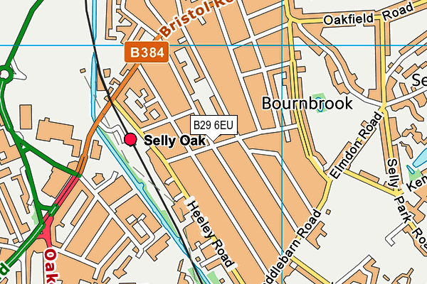 B29 6EU map - OS VectorMap District (Ordnance Survey)