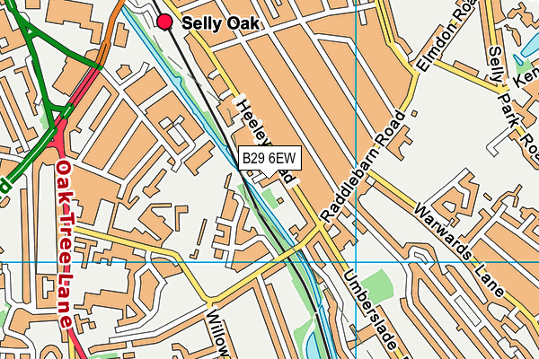 B29 6EW map - OS VectorMap District (Ordnance Survey)