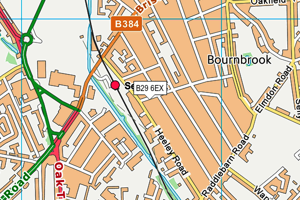 B29 6EX map - OS VectorMap District (Ordnance Survey)