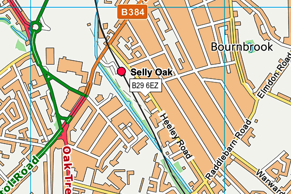 B29 6EZ map - OS VectorMap District (Ordnance Survey)