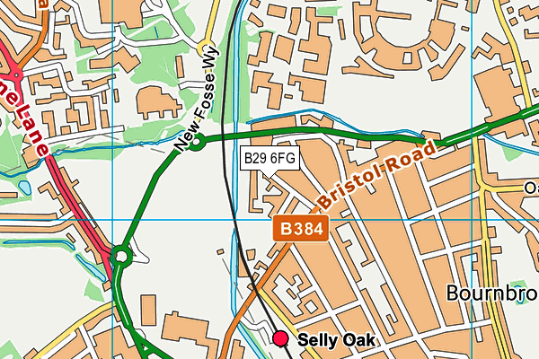 B29 6FG map - OS VectorMap District (Ordnance Survey)