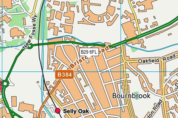 B29 6FL map - OS VectorMap District (Ordnance Survey)