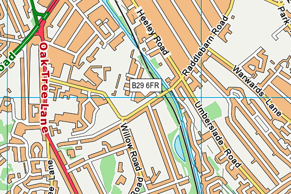 B29 6FR map - OS VectorMap District (Ordnance Survey)