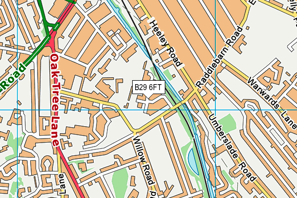 B29 6FT map - OS VectorMap District (Ordnance Survey)