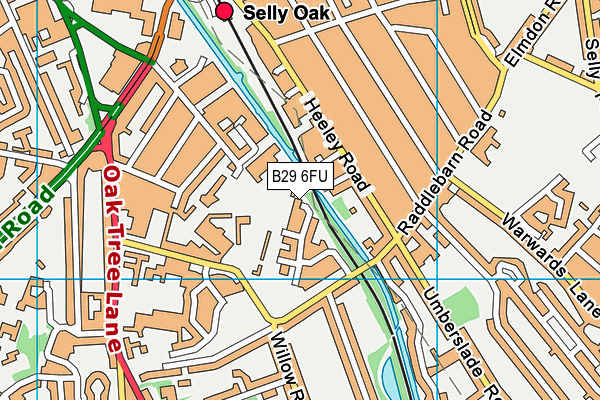 B29 6FU map - OS VectorMap District (Ordnance Survey)