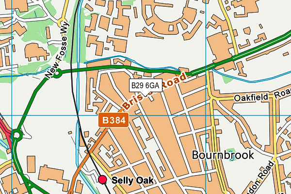B29 6GA map - OS VectorMap District (Ordnance Survey)