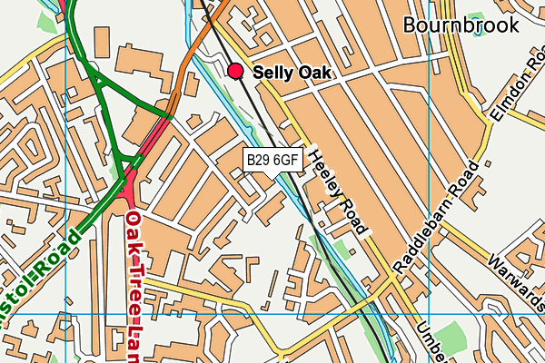 B29 6GF map - OS VectorMap District (Ordnance Survey)