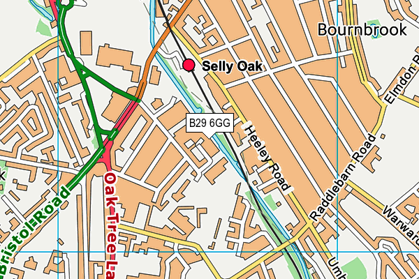 B29 6GG map - OS VectorMap District (Ordnance Survey)