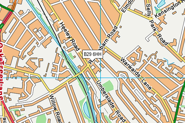 B29 6HH map - OS VectorMap District (Ordnance Survey)