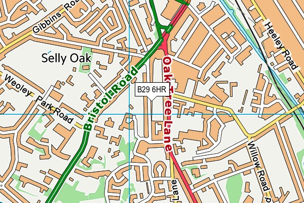 B29 6HR map - OS VectorMap District (Ordnance Survey)