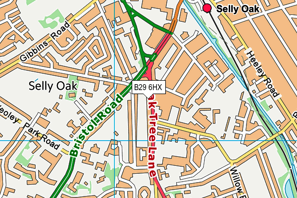 B29 6HX map - OS VectorMap District (Ordnance Survey)