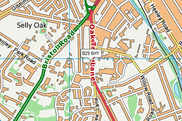 B29 6HY map - OS VectorMap District (Ordnance Survey)