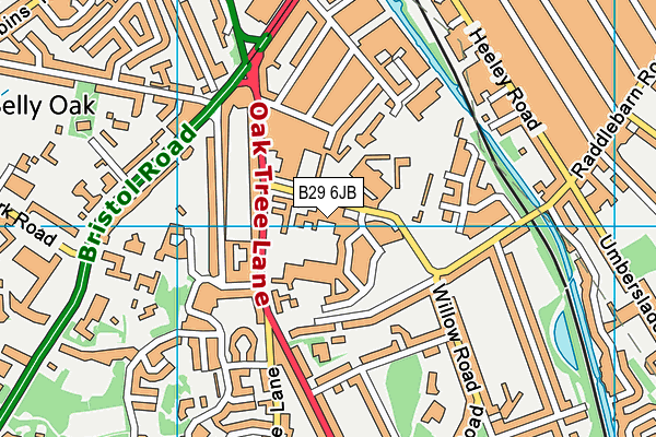 B29 6JB map - OS VectorMap District (Ordnance Survey)