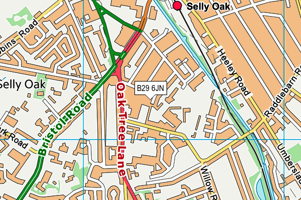 B29 6JN map - OS VectorMap District (Ordnance Survey)