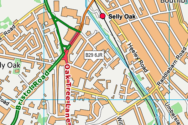 B29 6JR map - OS VectorMap District (Ordnance Survey)