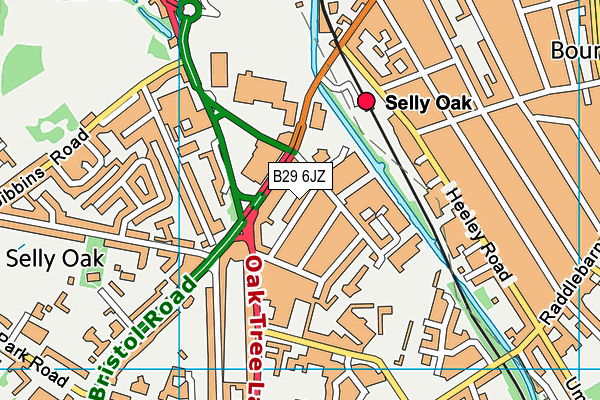 B29 6JZ map - OS VectorMap District (Ordnance Survey)