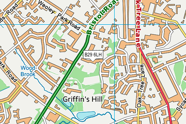 Fircroft College of Adult Education map (B29 6LH) - OS VectorMap District (Ordnance Survey)