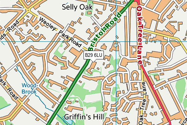 B29 6LU map - OS VectorMap District (Ordnance Survey)