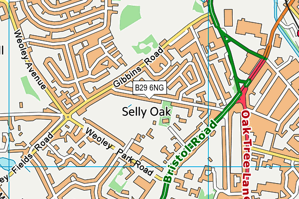 B29 6NG map - OS VectorMap District (Ordnance Survey)