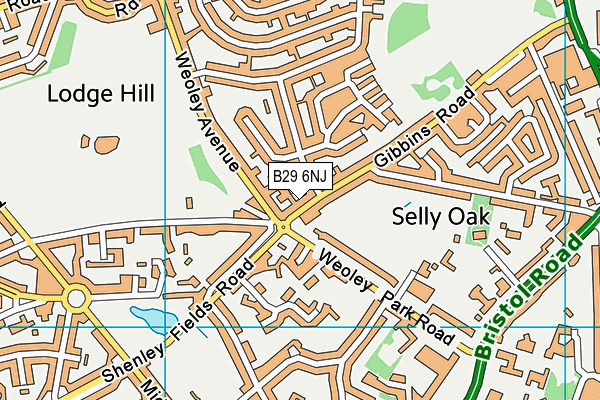 B29 6NJ map - OS VectorMap District (Ordnance Survey)