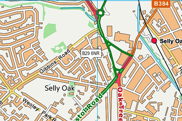 B29 6NR map - OS VectorMap District (Ordnance Survey)