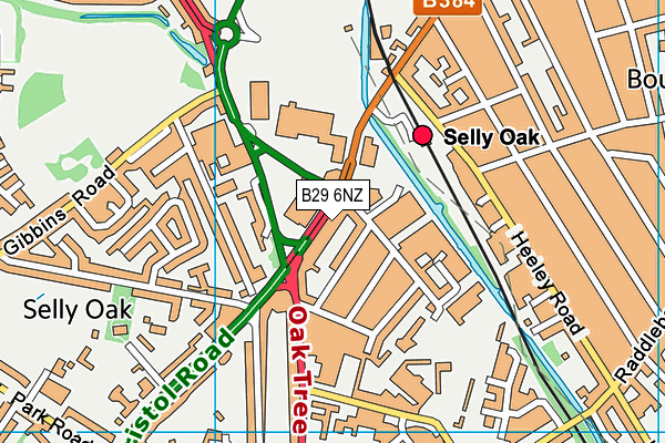 B29 6NZ map - OS VectorMap District (Ordnance Survey)