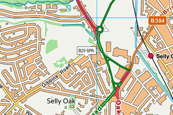 B29 6PA map - OS VectorMap District (Ordnance Survey)