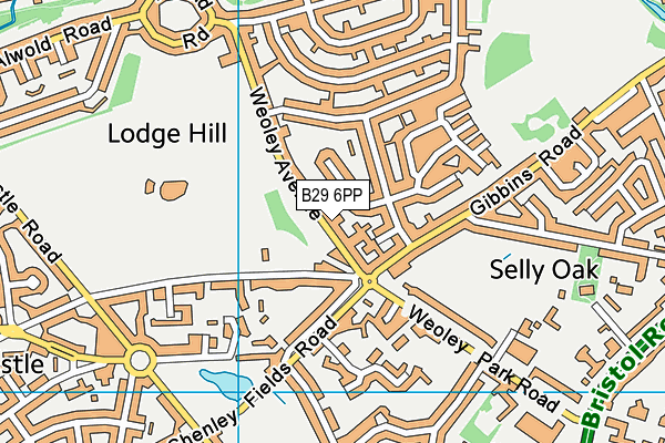 B29 6PP map - OS VectorMap District (Ordnance Survey)