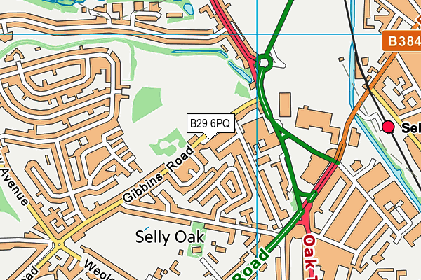 B29 6PQ map - OS VectorMap District (Ordnance Survey)