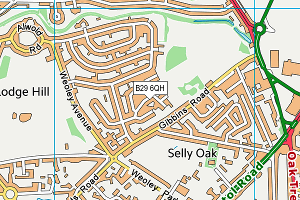 B29 6QH map - OS VectorMap District (Ordnance Survey)