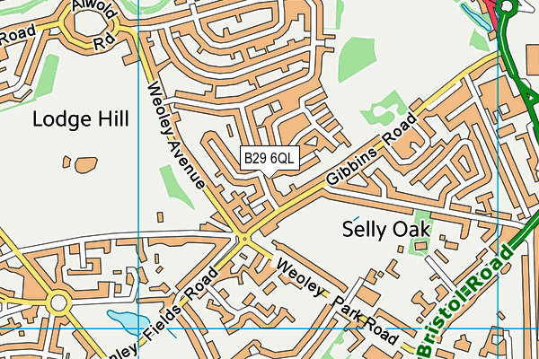 B29 6QL map - OS VectorMap District (Ordnance Survey)