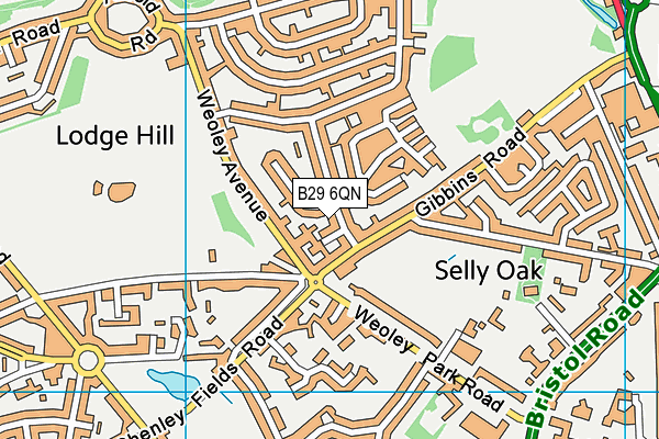 B29 6QN map - OS VectorMap District (Ordnance Survey)