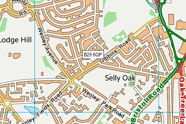 B29 6QP map - OS VectorMap District (Ordnance Survey)