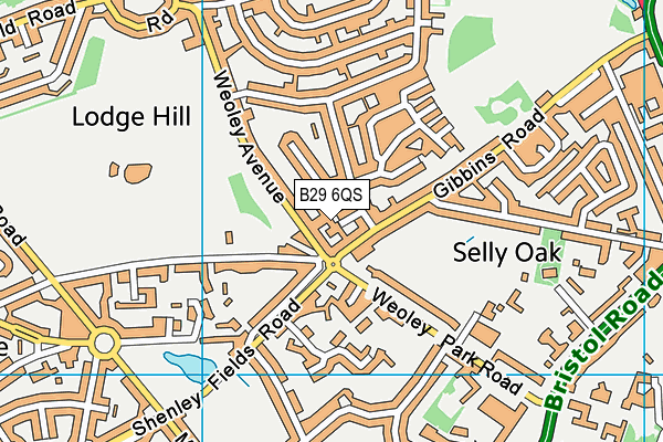 B29 6QS map - OS VectorMap District (Ordnance Survey)