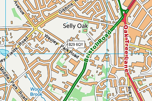 B29 6QY map - OS VectorMap District (Ordnance Survey)