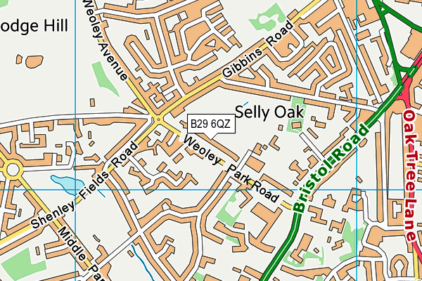 B29 6QZ map - OS VectorMap District (Ordnance Survey)