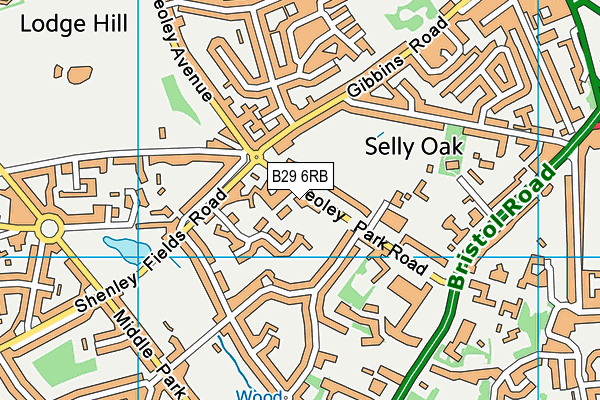 B29 6RB map - OS VectorMap District (Ordnance Survey)